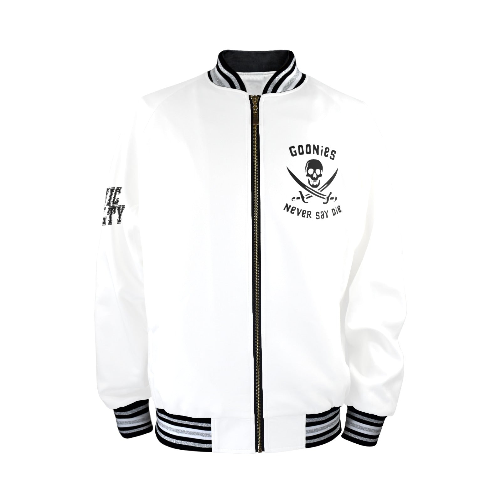 GOONIES Striped Trim Bomber Jacket
