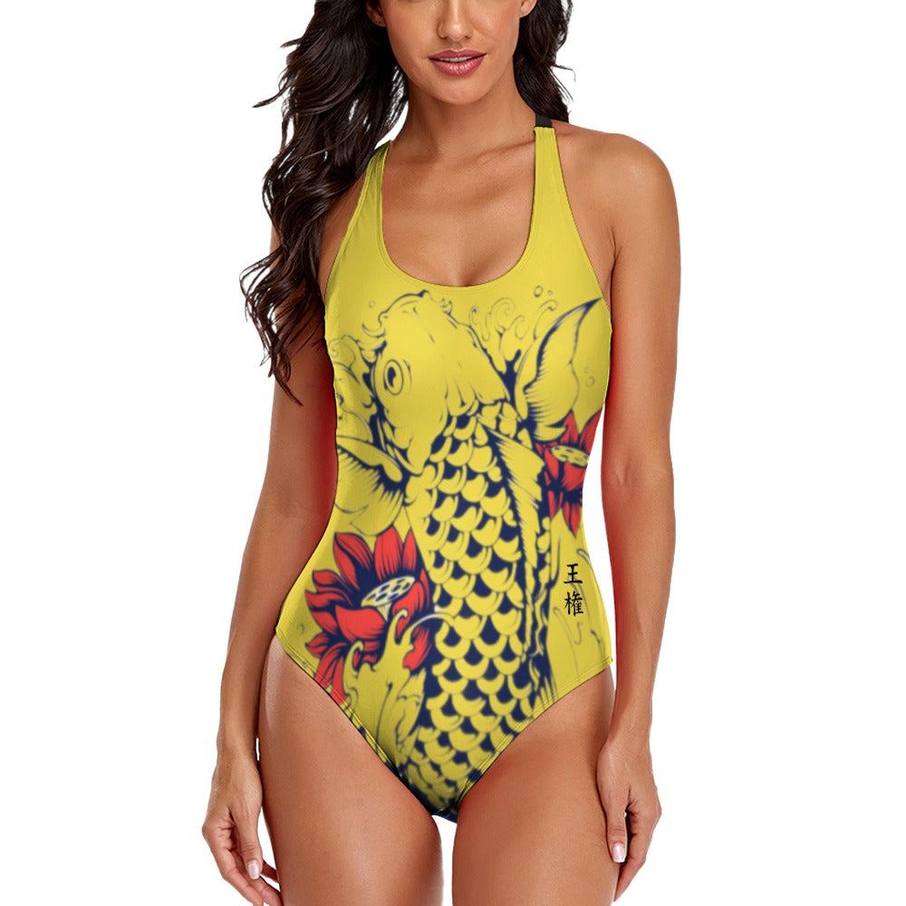 Iconic Royalty Japanese Koi Ladies One Piece Swimsuit Bikini