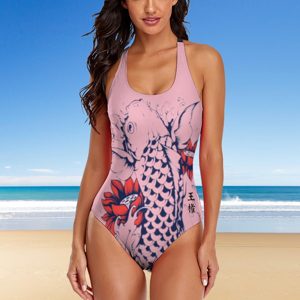 Iconic Royalty Japanese Koi Ladies One Piece Swimsuit Bikini
