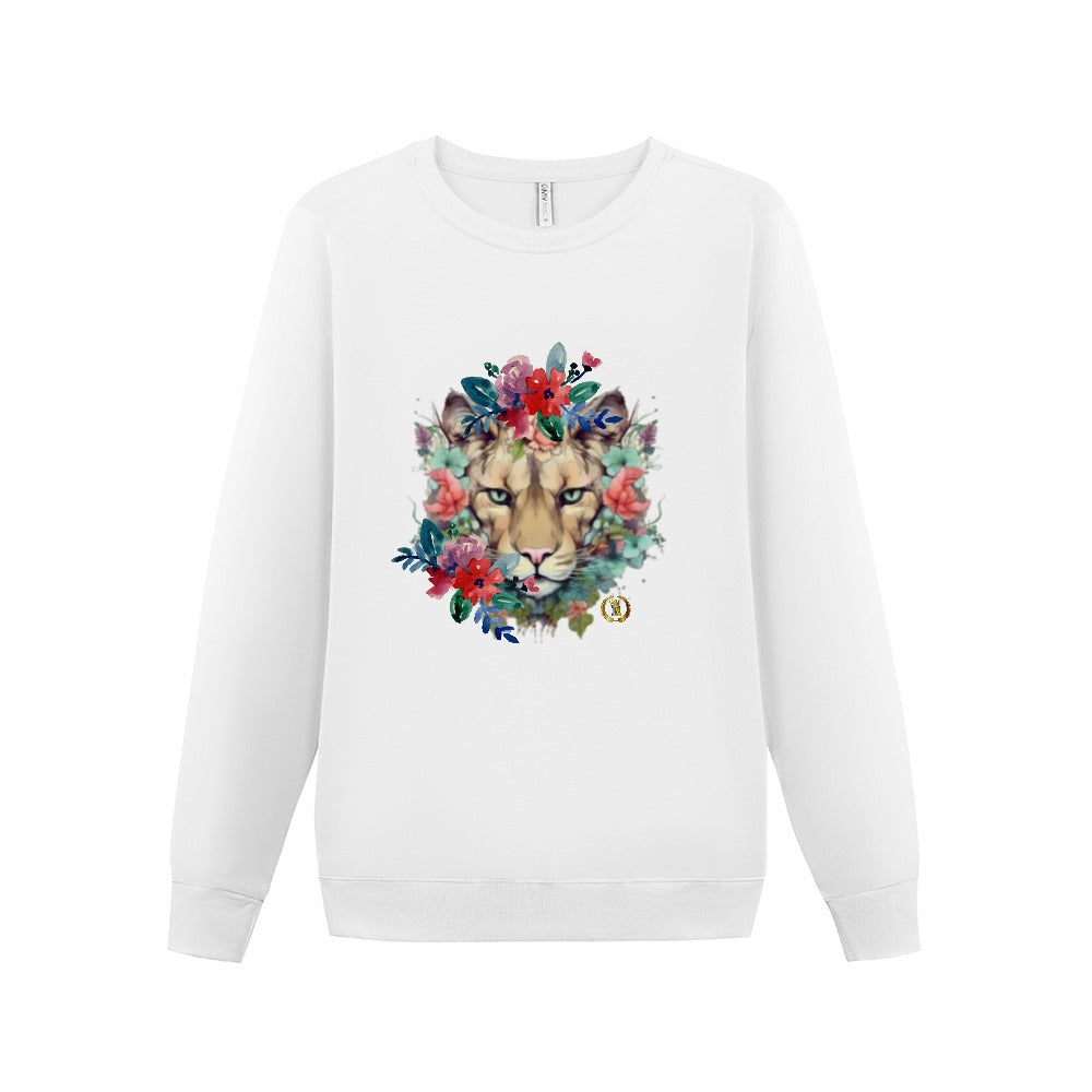 Floral Lioness Royalty Crown I.R. Women's  Heavy Cotton Long Sleeve
