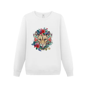 Floral Lioness Royalty Crown I.R. Women's  Heavy Cotton Long Sleeve