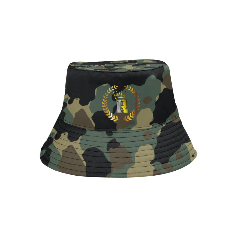 Army Camouflage Royalty Crown I.R. Men's Bucket Hat