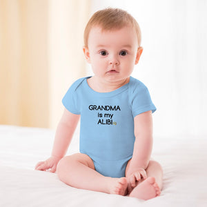 Grandma is my Alibi Royalty Crown I.R. Short -Sleeve Baby's Bodysuit