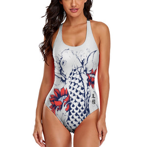 Iconic Royalty Japanese Koi Ladies One Piece Swimsuit Bikini