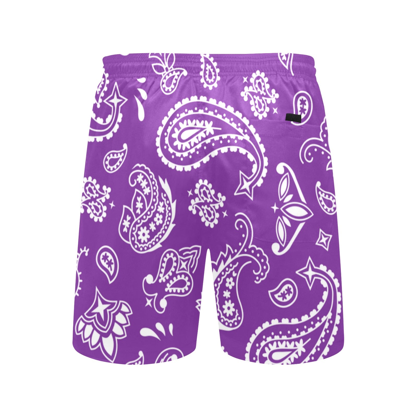 Iconic Royalty Purple  Mid-Length Bandana Beach Shorts