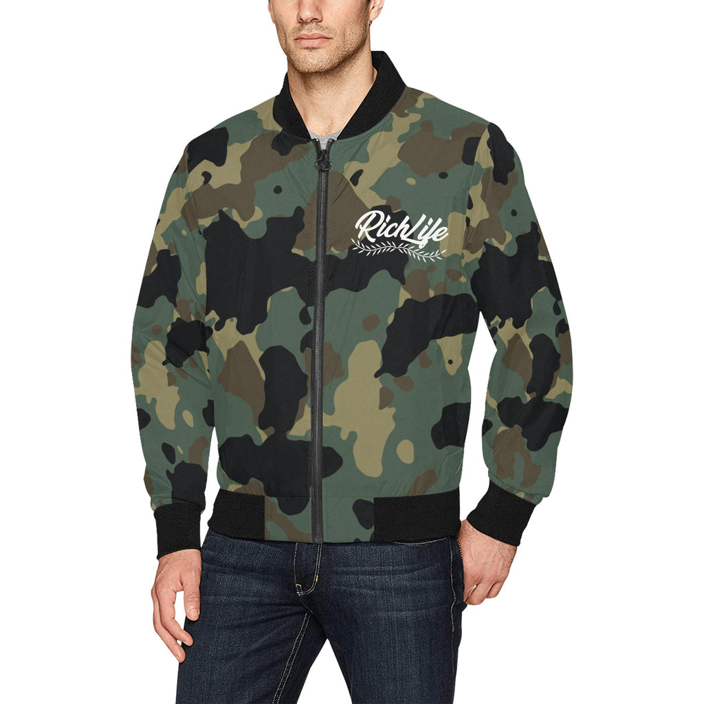 Rich Life Camouflage Bomber Jacket