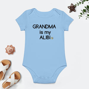 Grandma is my Alibi Royalty Crown I.R. Short -Sleeve Baby's Bodysuit