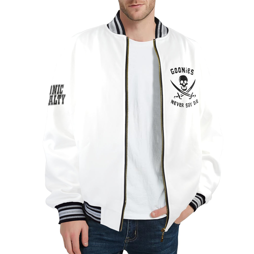 GOONIES Striped Trim Bomber Jacket