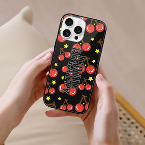 Iconic Royalty Cherry Star Glass Case for iPhone 16 Series