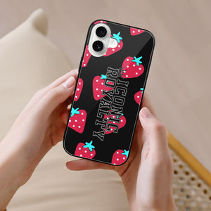 Iconic Royalty Strawberry Bliss Glass Case for iPhone 16 Series