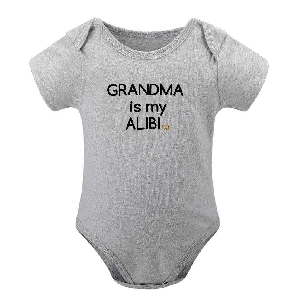Grandma is my Alibi Royalty Crown I.R. Short -Sleeve Baby's Bodysuit