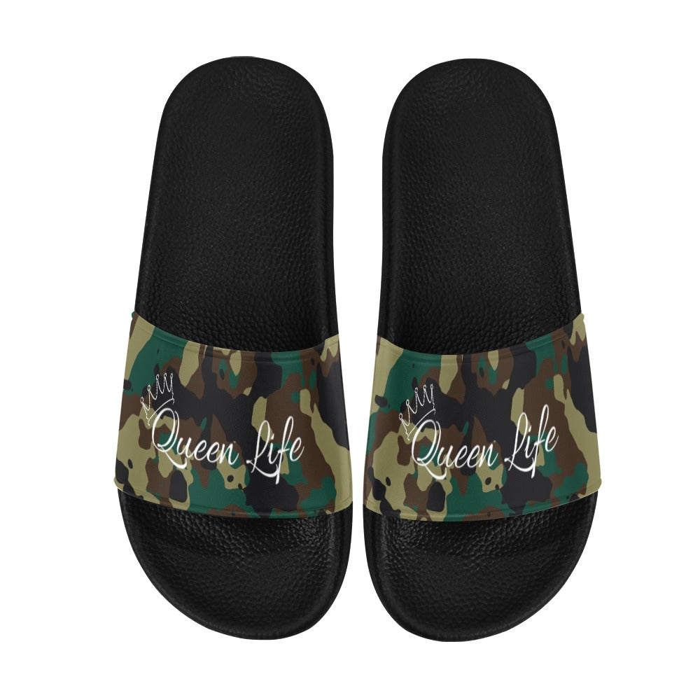 Army Camouflage Queen Life Women's Slide Sandals