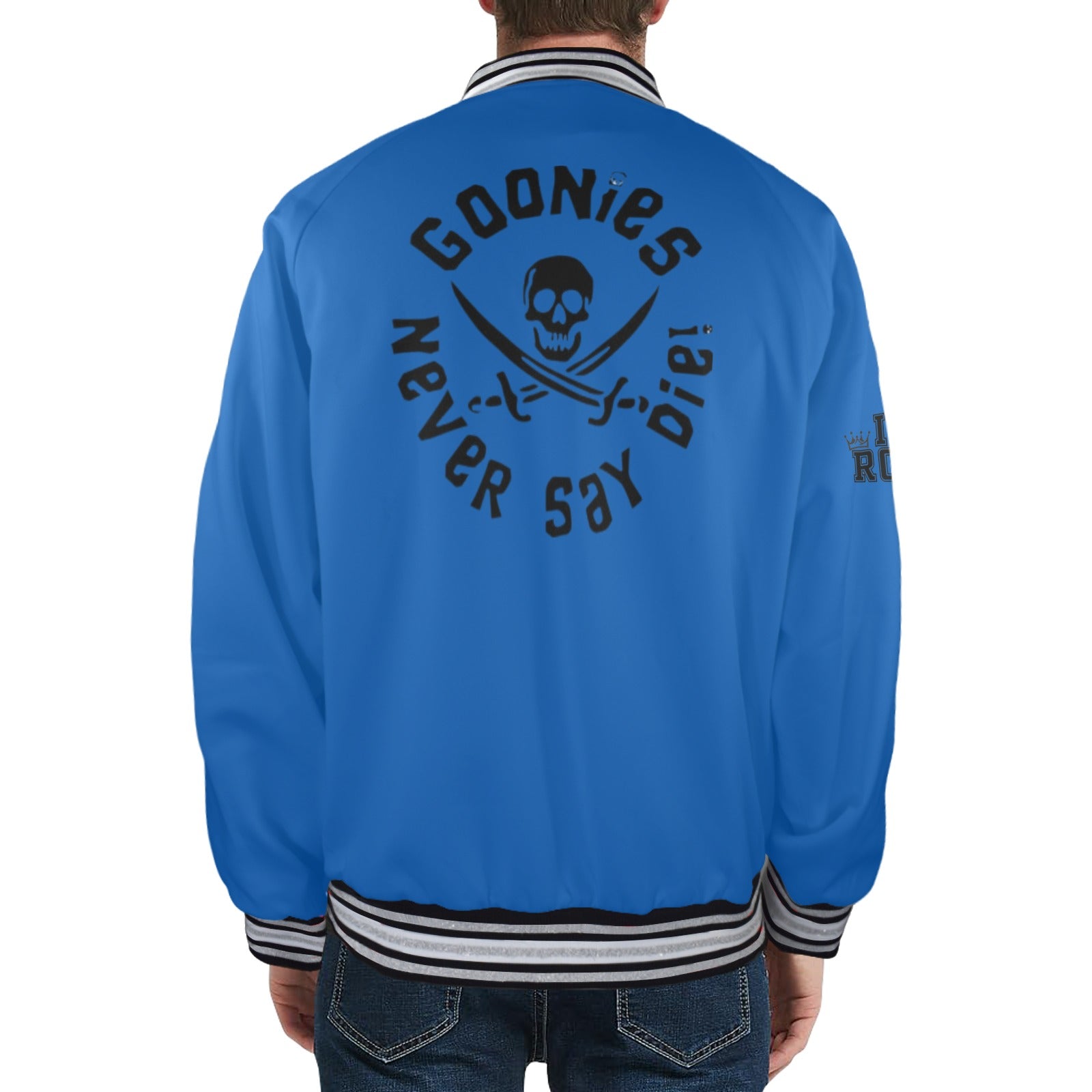 GOONIES Striped Trim Bomber Jacket