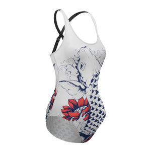 Iconic Royalty Japanese Koi Ladies One Piece Swimsuit Bikini
