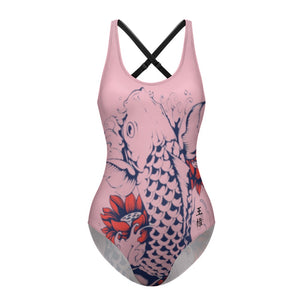 Iconic Royalty Japanese Koi Ladies One Piece Swimsuit Bikini