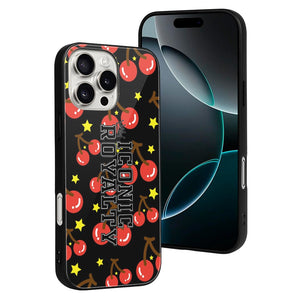Iconic Royalty Cherry Star Glass Case for iPhone 16 Series