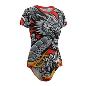 Iconic Royalty Dragon Short Sleeve Two Piece Bikini Swimsuit