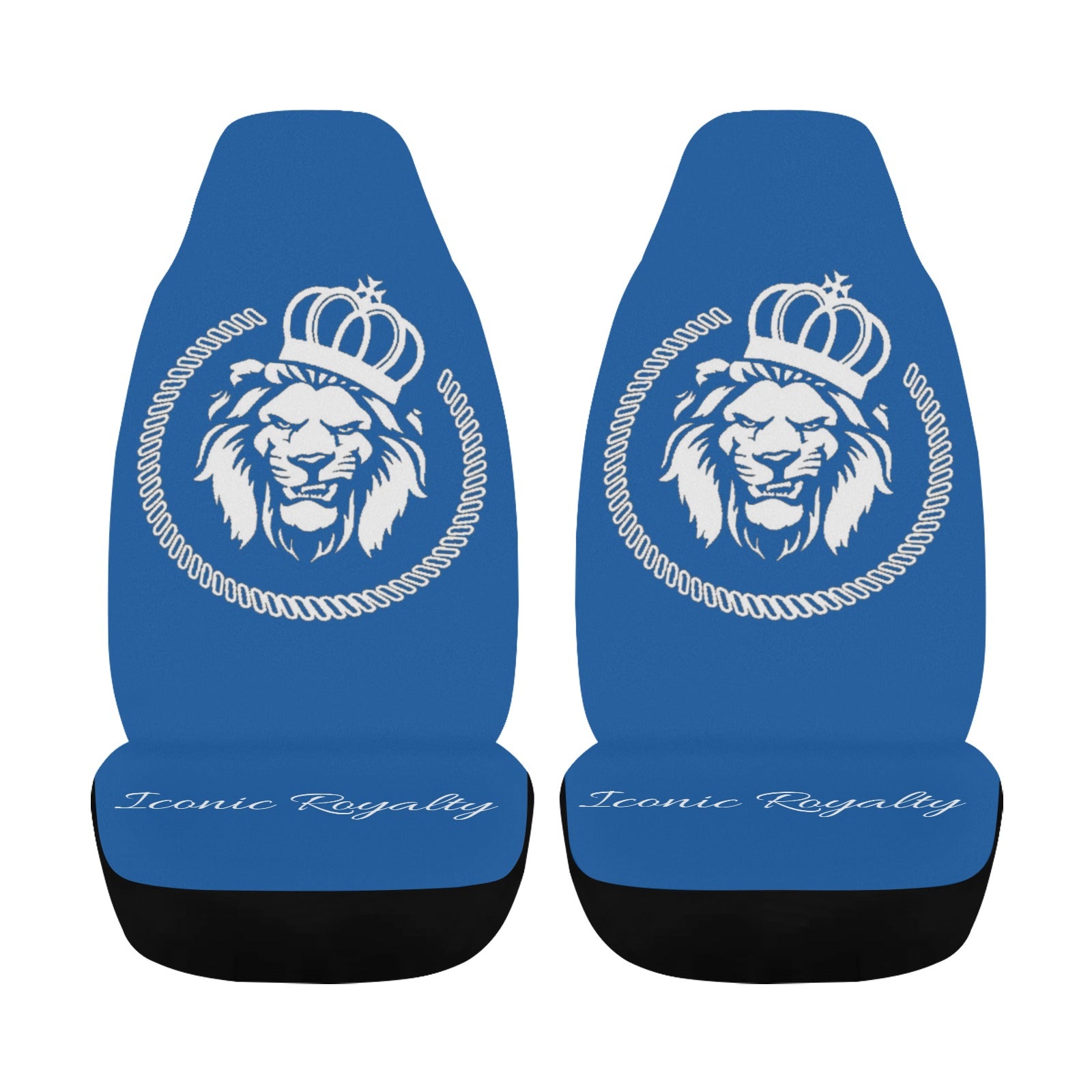 Iconic Royalty Crown Lion Car Seat Cover Airbag Compatible(Set of 2)