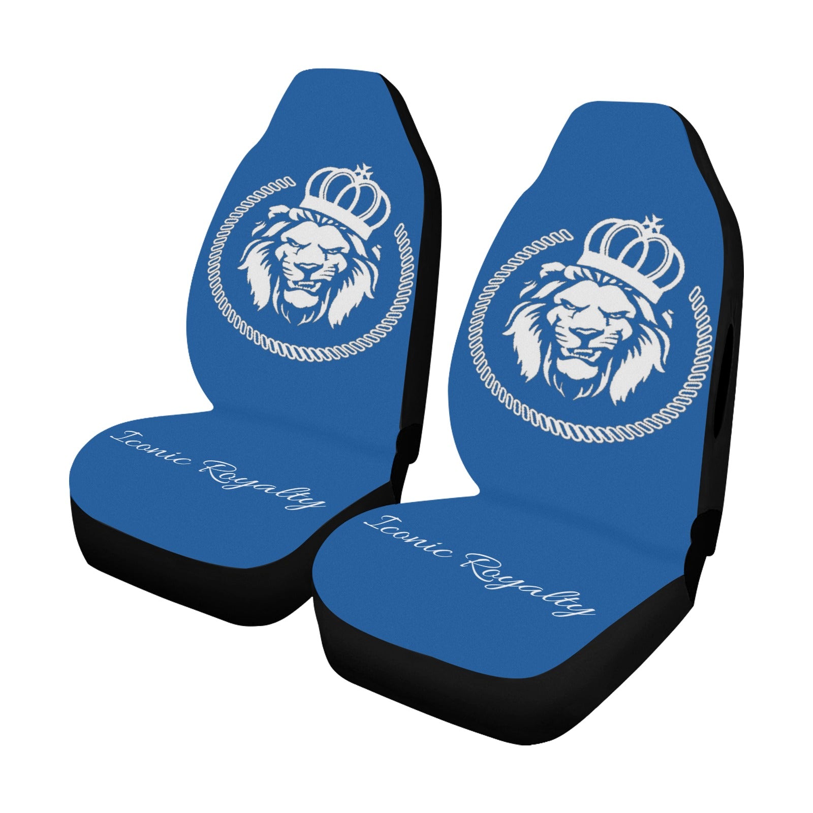 Iconic Royalty Crown Lion Car Seat Cover Airbag Compatible(Set of 2)