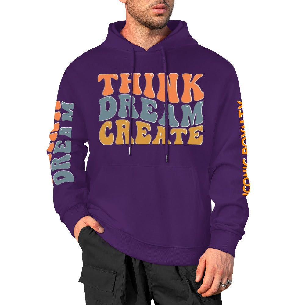 Think Dream Create Iconic Royalty 100% Cotton Hoodie