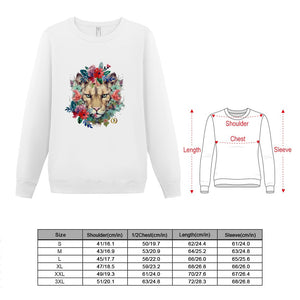 Floral Lioness Royalty Crown I.R. Women's  Heavy Cotton Long Sleeve