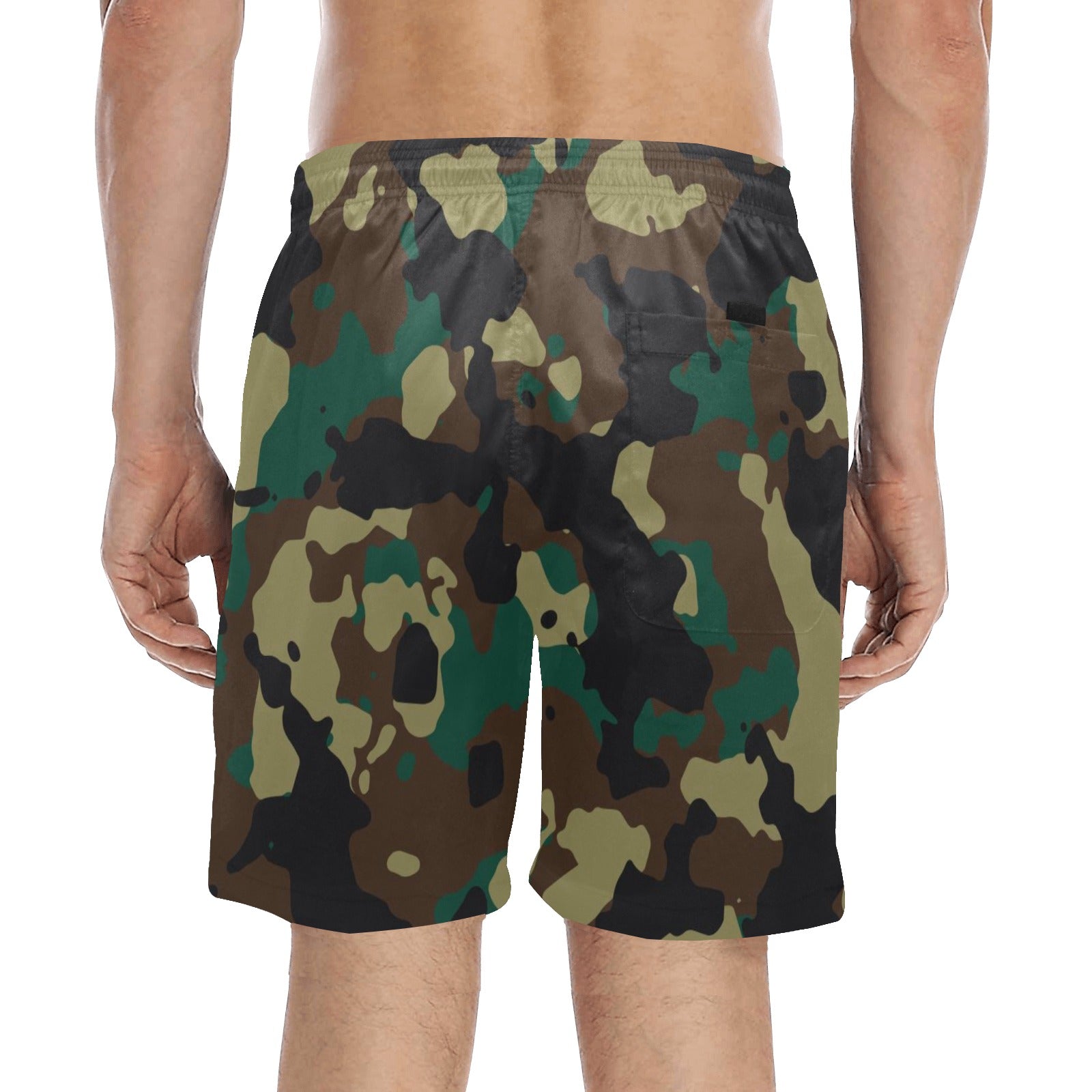 Army Camouflage Royalty Crown I.R. Men's Mid-Length Beach Shorts