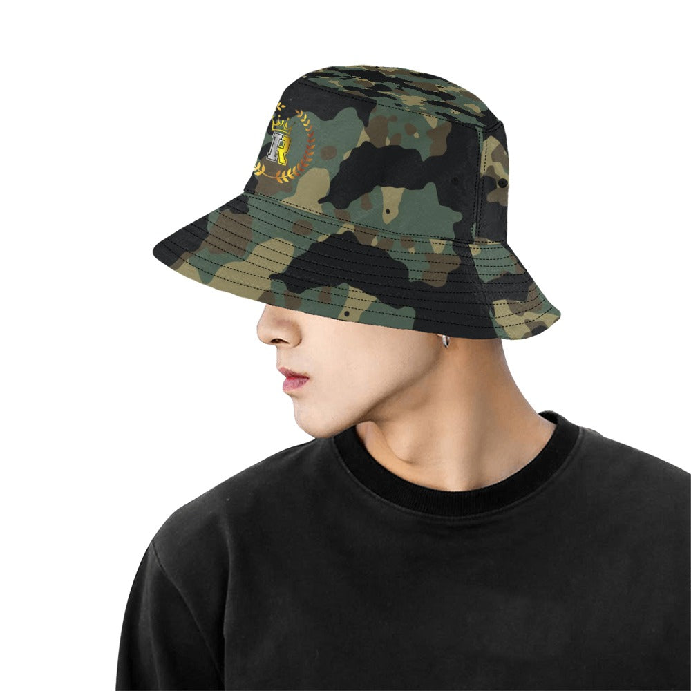 Army Camouflage Royalty Crown I.R. Men's Bucket Hat