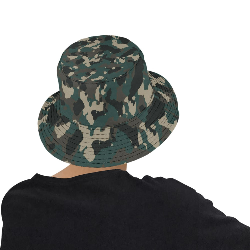 Army Camouflage Crown & Cross Men's Bucket Hat