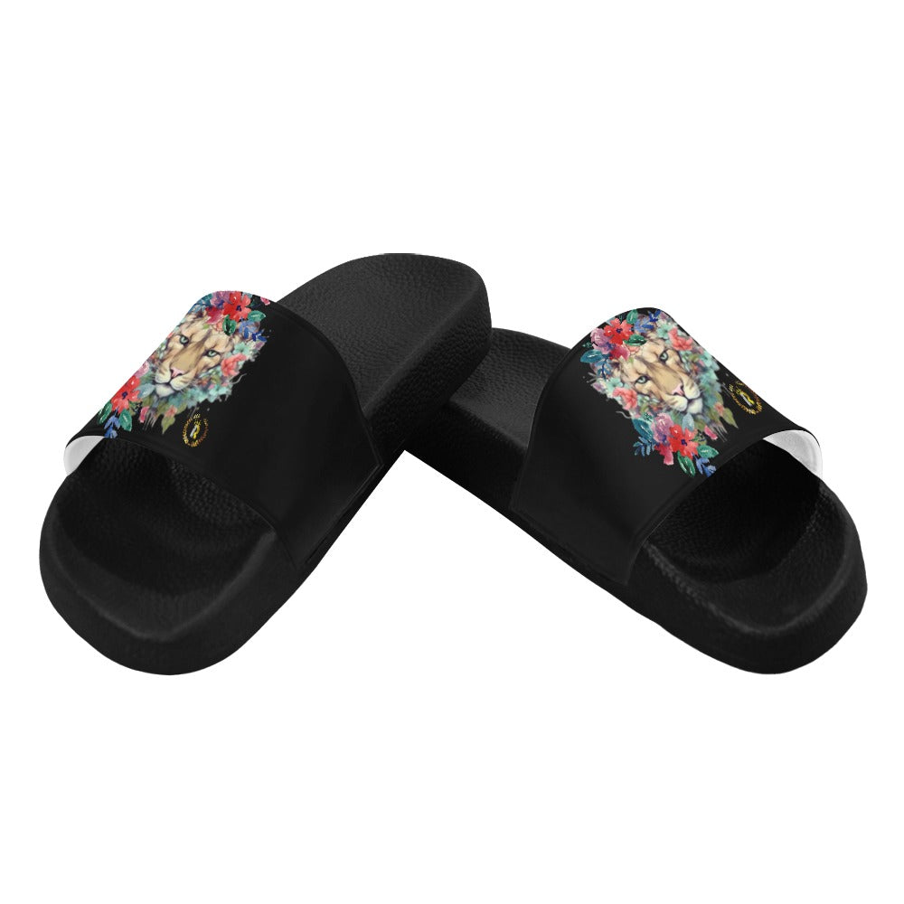 Floral Lioness Royalty Crown I.R. Women's Slide Sandals