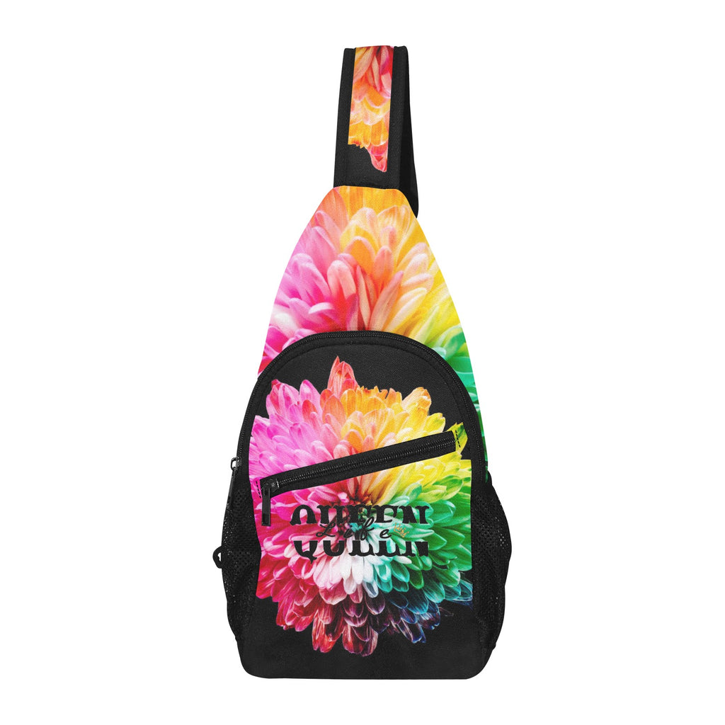 Queen Life Rainbow Floral Chest Bag