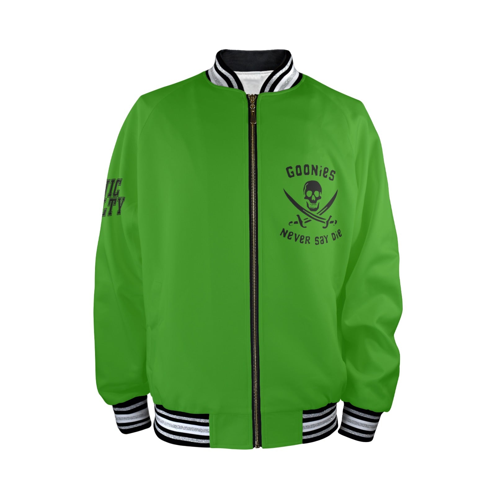 GOONIES Striped Trim Bomber Jacket