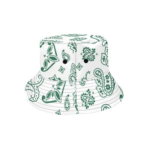 Iconic Royalty White & Green Bandana Bucket Hat