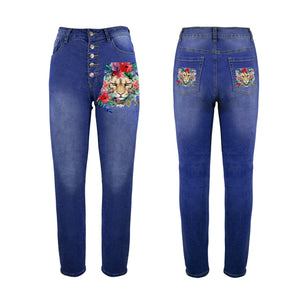 Floral Lioness Royalty Crown I.R. Women's Jeans