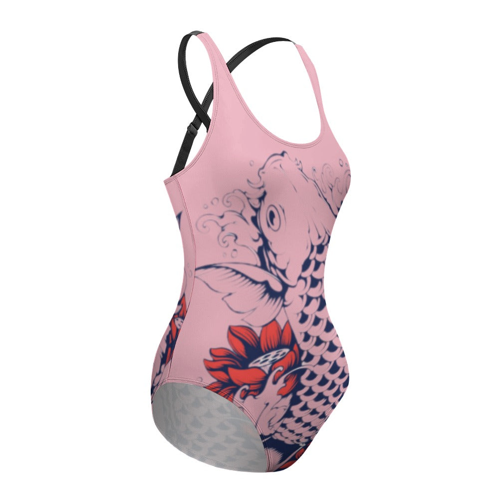 Iconic Royalty Japanese Koi Ladies One Piece Swimsuit Bikini