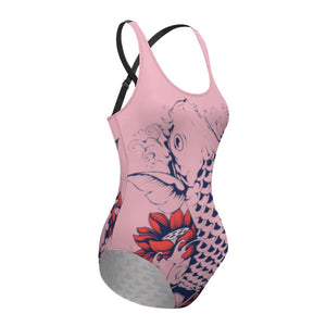 Iconic Royalty Japanese Koi Ladies One Piece Swimsuit Bikini