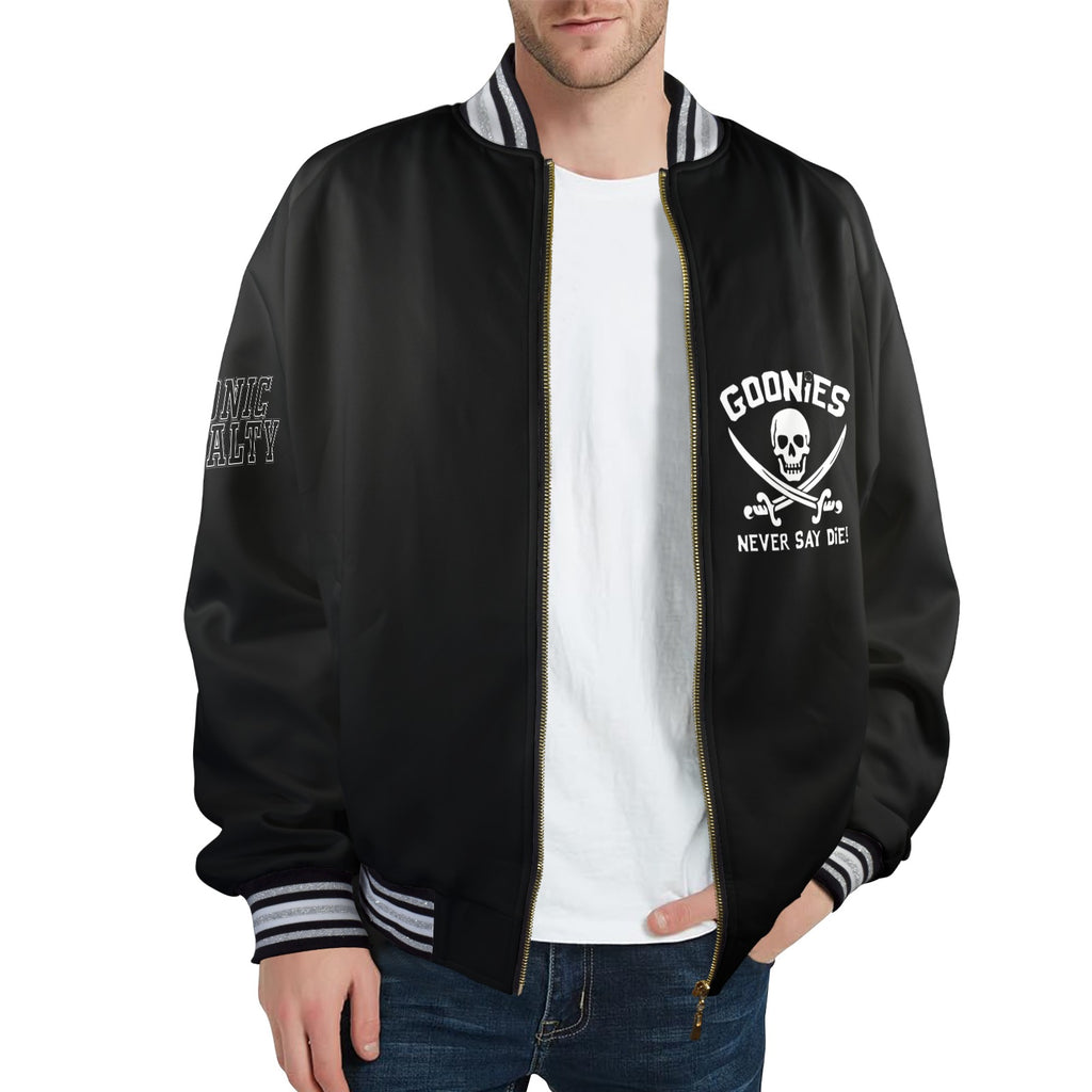 GOONIES Striped Trim Bomber Jacket