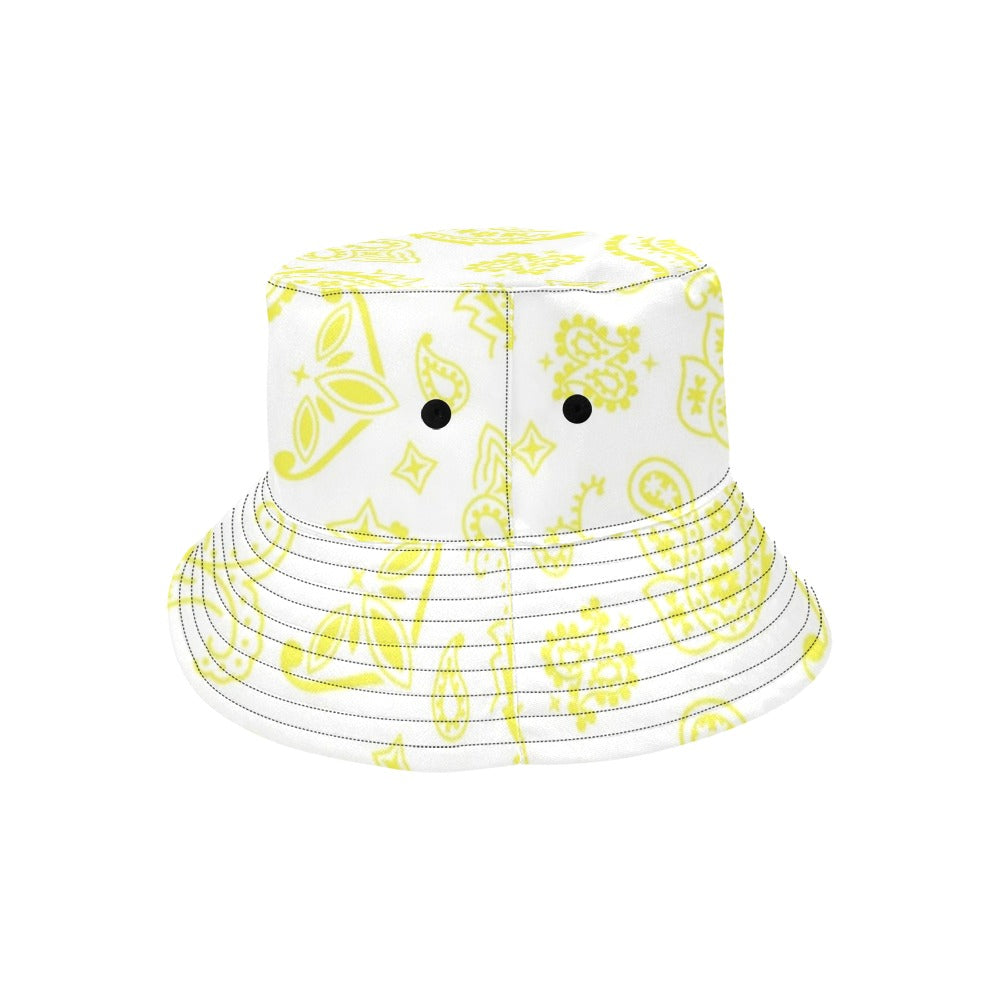 Iconic Royalty White & Yellow Bandana Bucket Hat