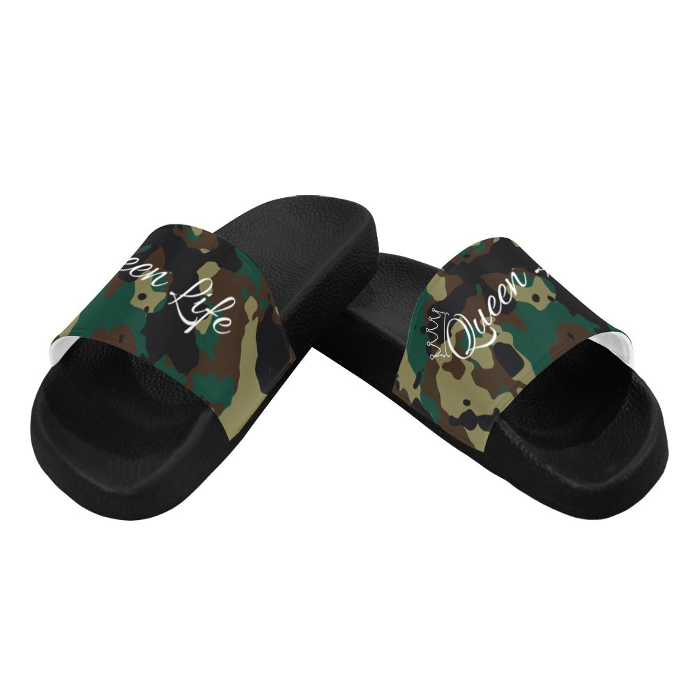 Army Camouflage Queen Life Women's Slide Sandals