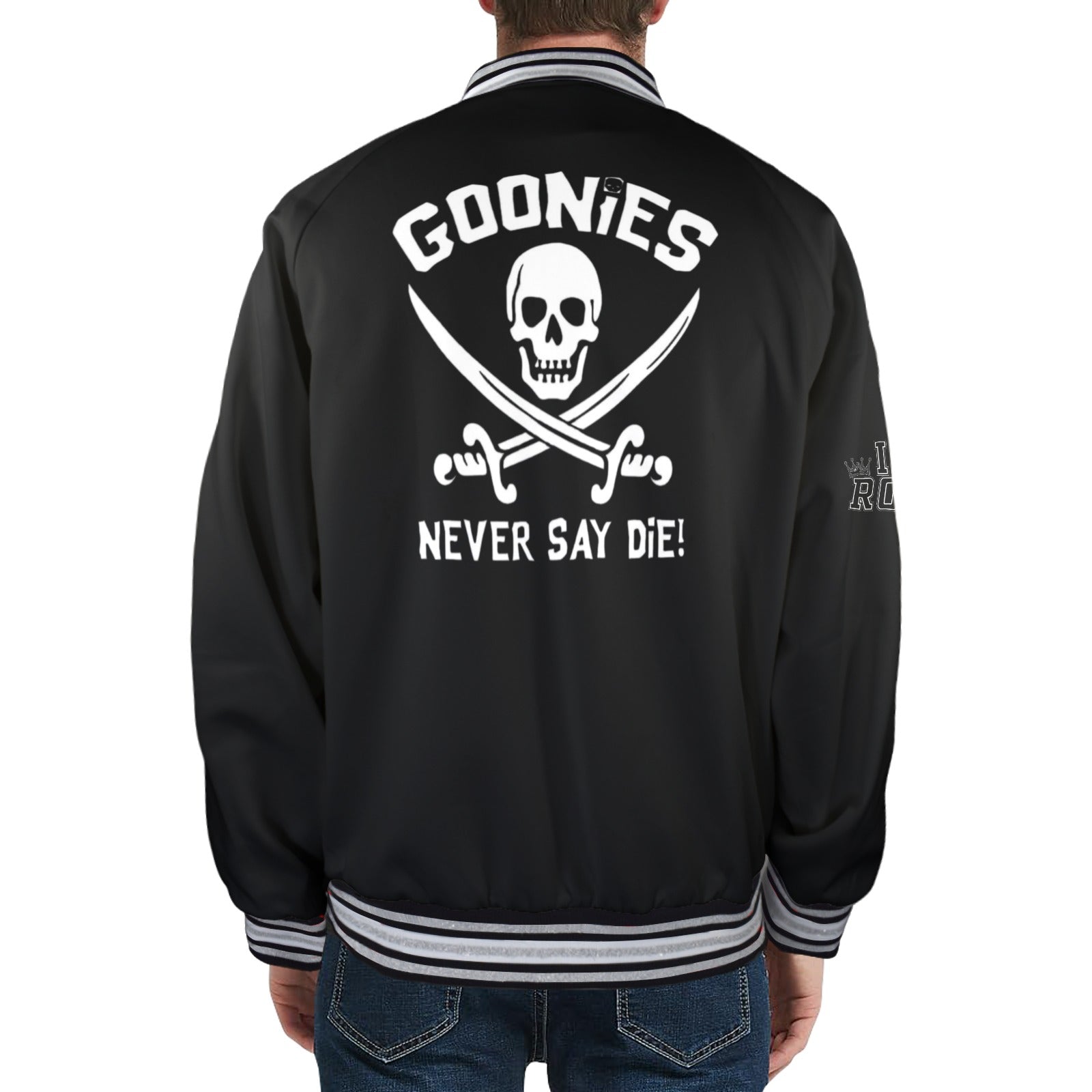 GOONIES Striped Trim Bomber Jacket