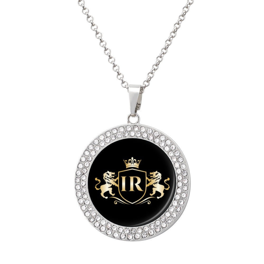 Crown Lions IR crystal necklace