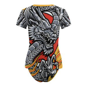 Iconic Royalty Dragon Short Sleeve Two Piece Bikini Swimsuit