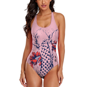 Iconic Royalty Japanese Koi Ladies One Piece Swimsuit Bikini