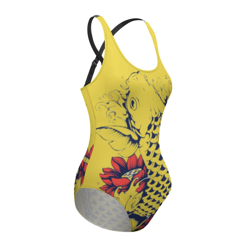 Iconic Royalty Japanese Koi Ladies One Piece Swimsuit Bikini