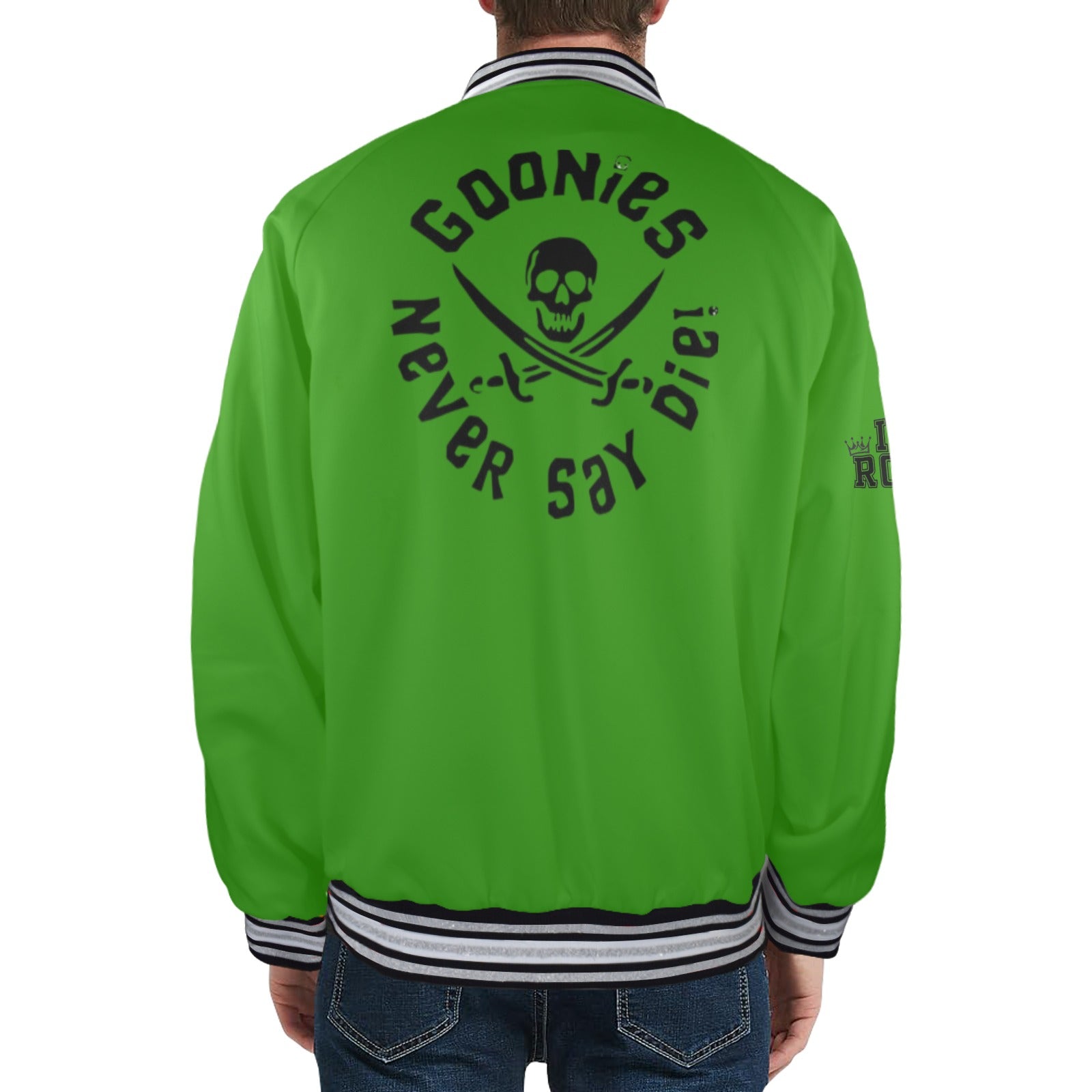 GOONIES Striped Trim Bomber Jacket