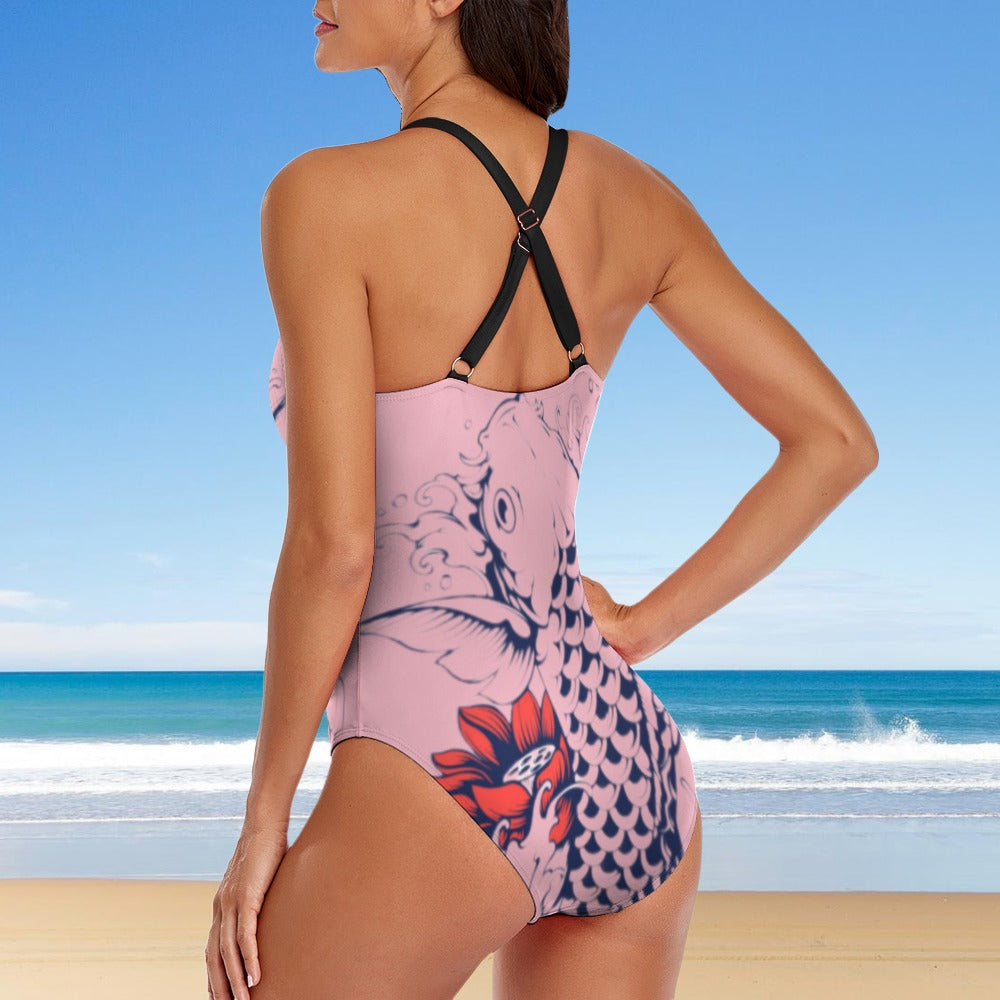 Iconic Royalty Japanese Koi Ladies One Piece Swimsuit Bikini