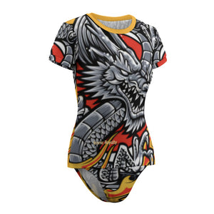 Iconic Royalty Dragon Short Sleeve Two Piece Bikini Swimsuit