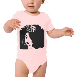 Iconic Royalty Crown Diva Baby Organic Short Sleeve One Piece