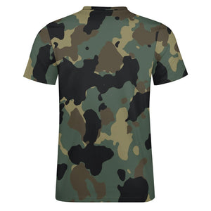 Army Camouflage Crown & Cross Iconic Royalty Men's Cotton T-shirt