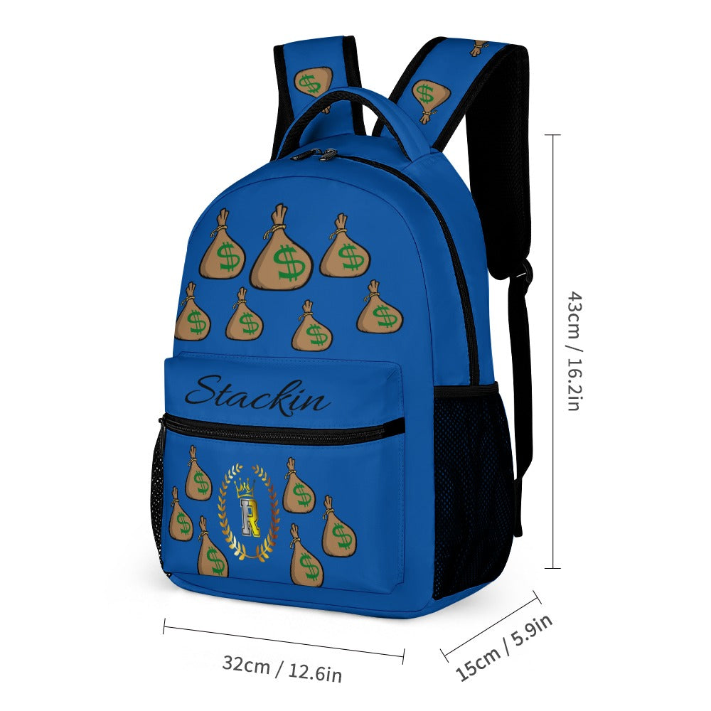 Royalty Crown IR Money Bag Stackin Three piece Backpack, Lunch Bag & Pencil Case set combination