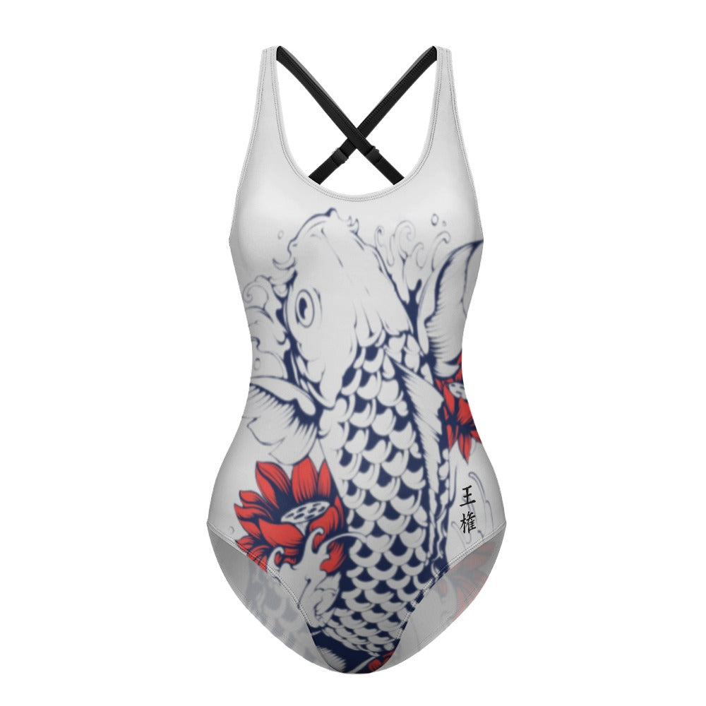 Iconic Royalty Japanese Koi Ladies One Piece Swimsuit Bikini